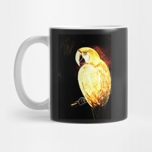 METALLIC GOLD PARROT ON BLACK Mug